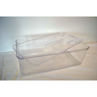 BAC EN POLYCARBONATE TRANSPARENT GRADUE AVEC COUVERCLE