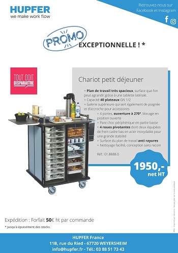 Promotion exceptionnelle sur le chariot petit-déjeuner